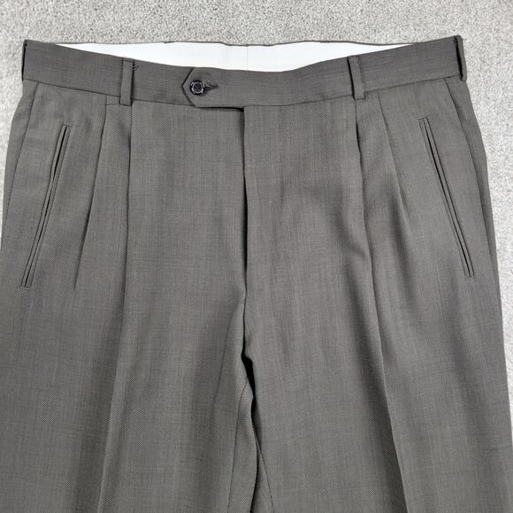 Hugo Boss Galilei Omega Suit Mens 42S Tan Brown Flat Knit Wool Blend Two Button - Picture 11 of 16